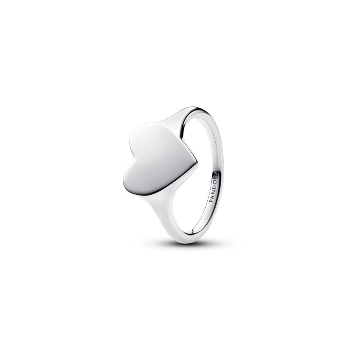 PANDORA stříbrný gravírovatelný prsten ve tvaru srdce 48