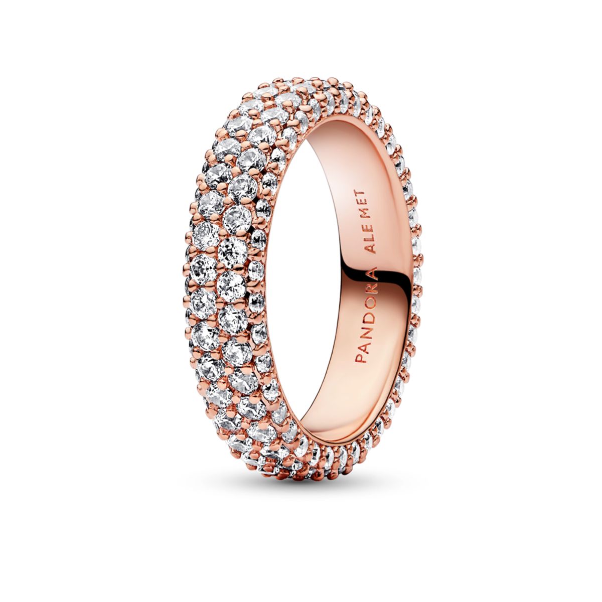 PANDORA prsten Timeless se dvěma řadami pavé 50
