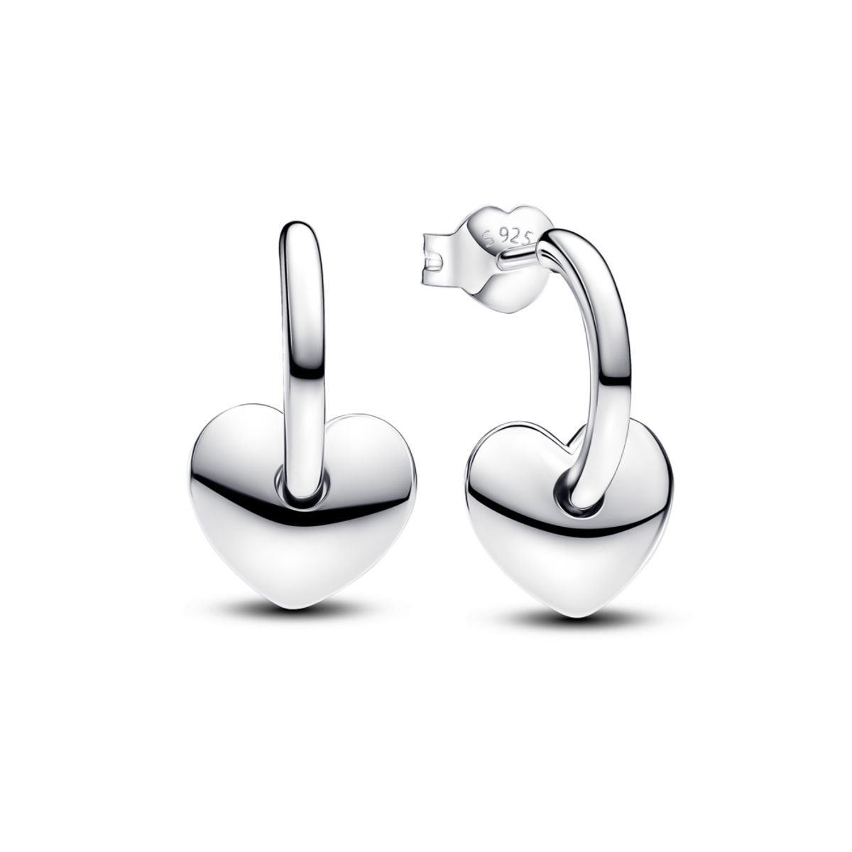 PANDORA Otvorené kruhové náušnice so srdiečkami