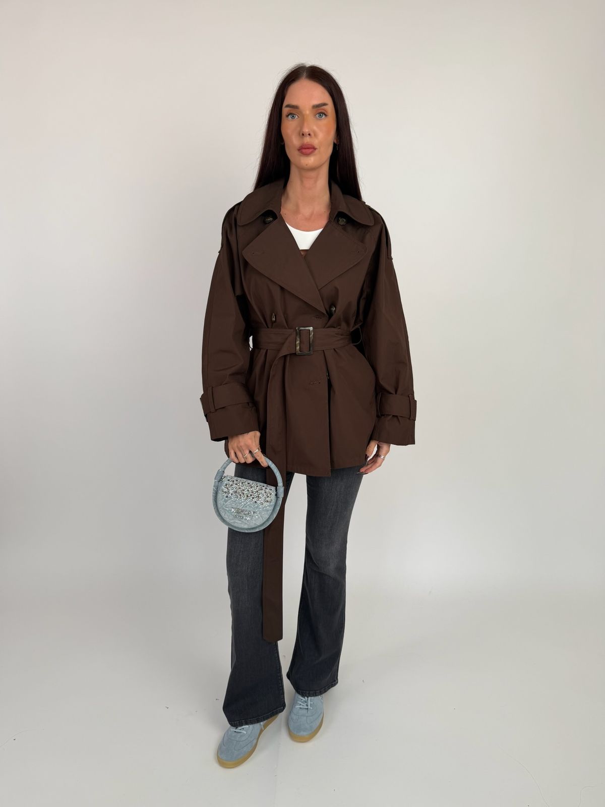 KRÁTKY TRENCH KABÁT RELAXED FIT - galéria #2
