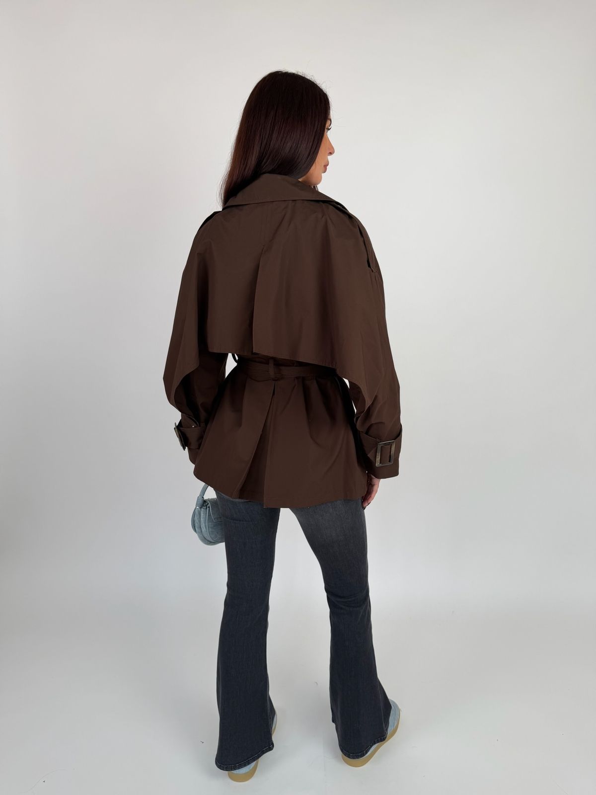 KRÁTKY TRENCH KABÁT RELAXED FIT - galéria #3