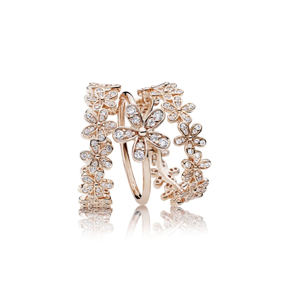 03Rose prsten Proužek třpytivých sedmikrásek