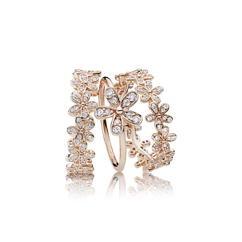 03Rose prsten Proužek třpytivých sedmikrásek