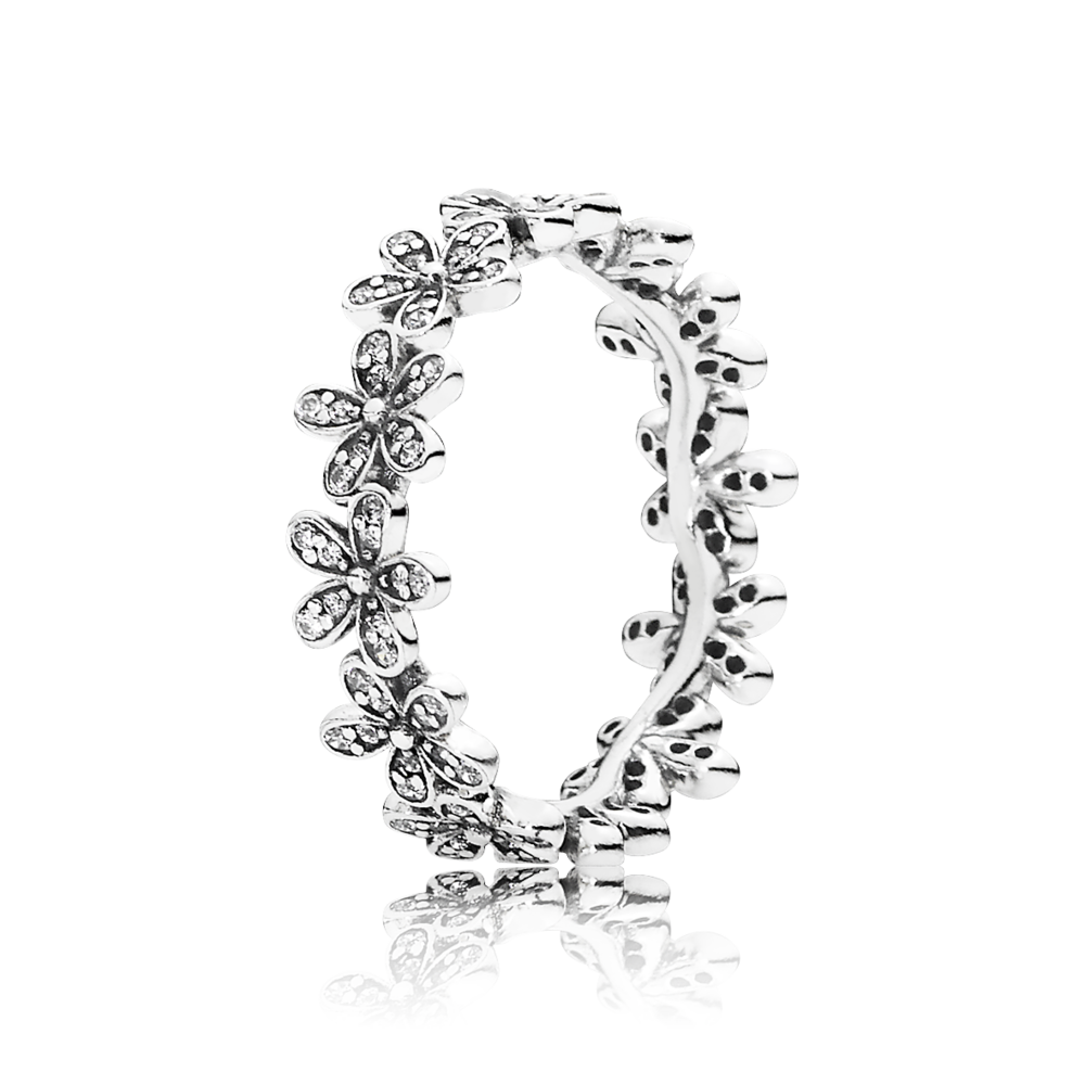 prsten Proužek třpytivých sedmikrásek