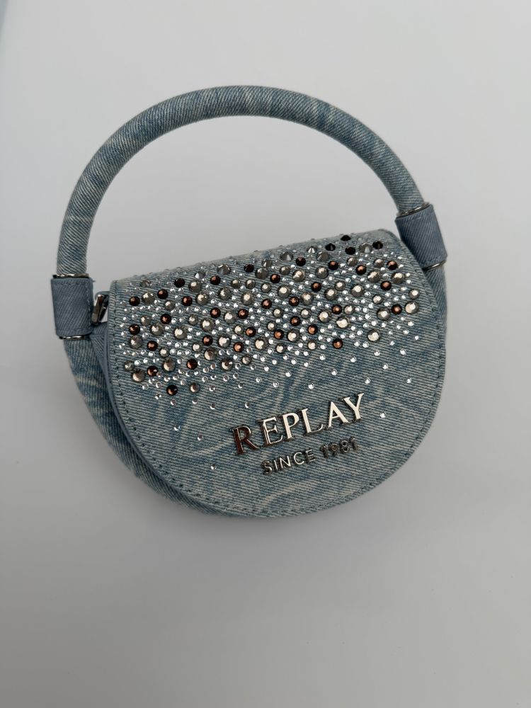 DŽÍNOVÁ KABELKA S KAMÍNKY