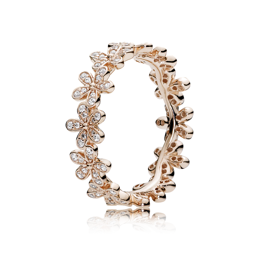 Rose prsten Proužek třpytivých sedmikrásek