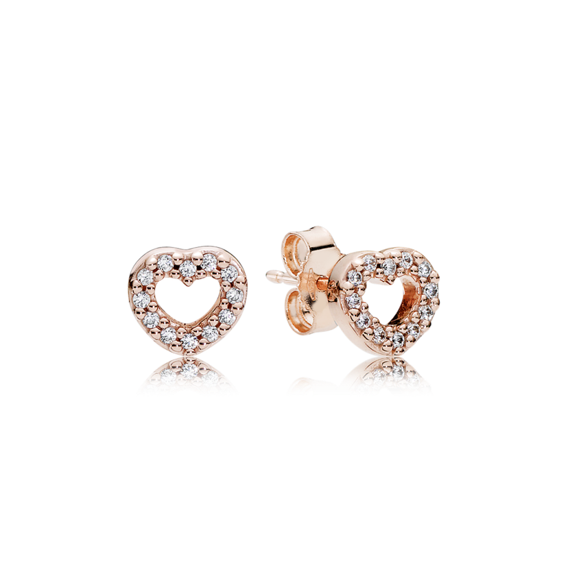  Rose náušnice Spojená srdce