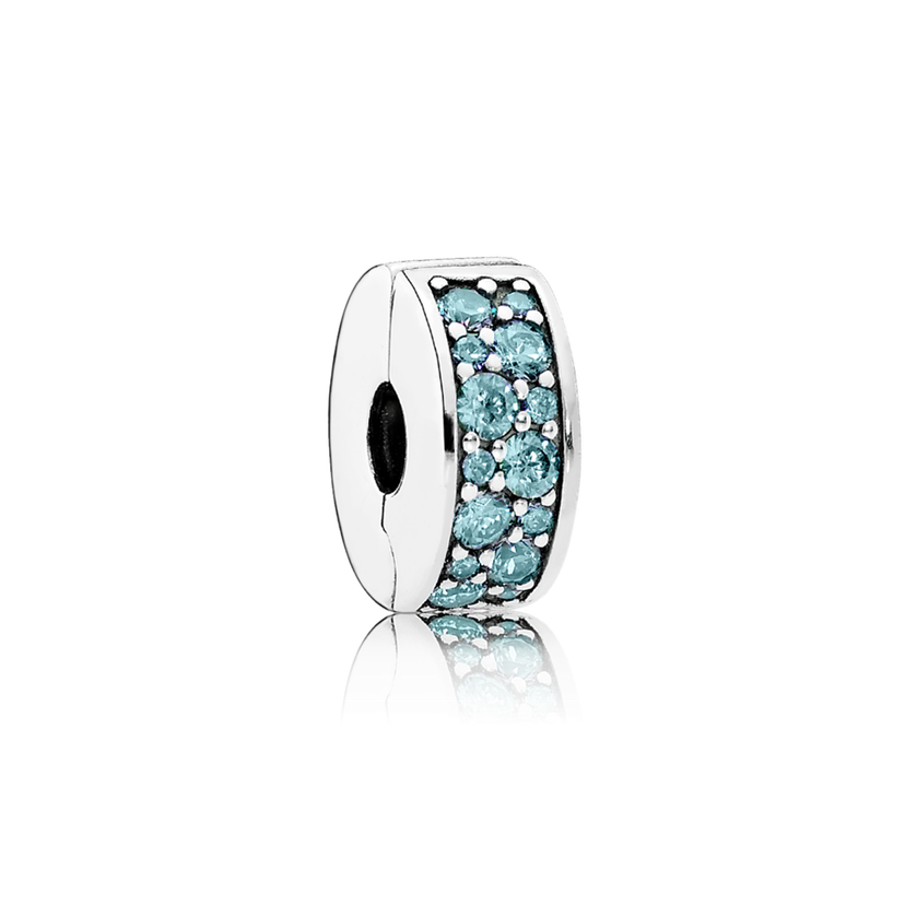 klip se silikonem Modrozelená třpytivá elegance