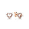 Rose náušnice Spojená srdce